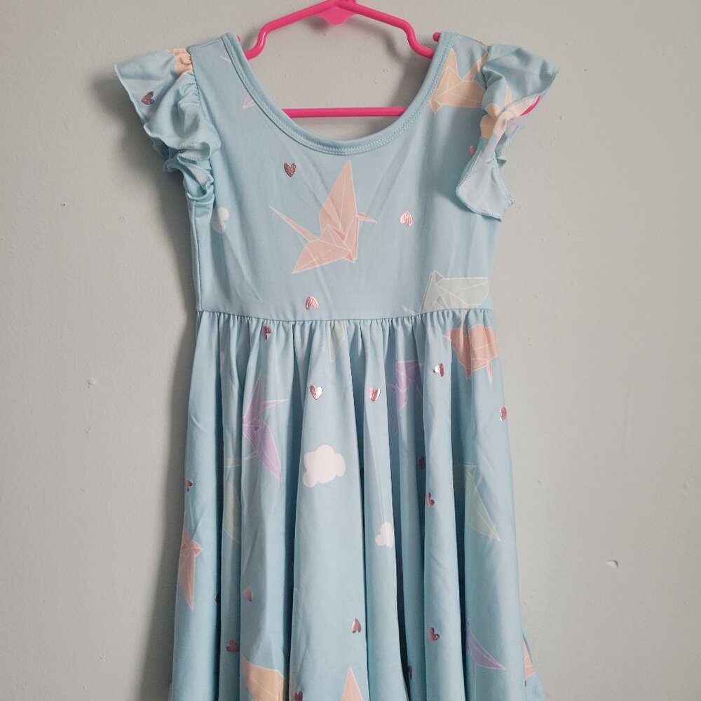 Dot Dot Smile Smile Girl's 2T Toddler Blue Origami Empire Waist NWT
